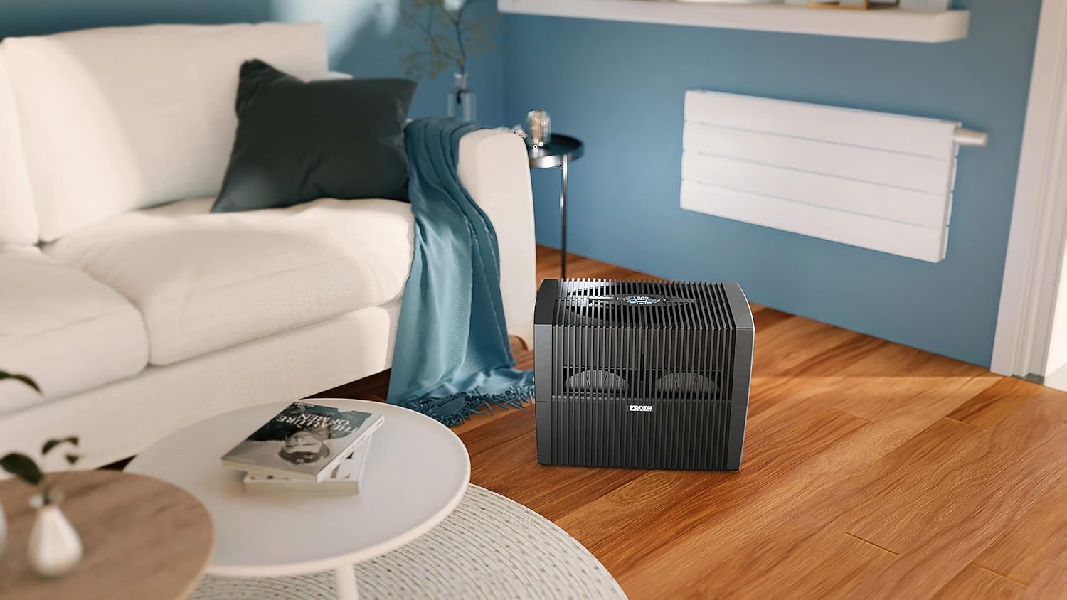 Venta Luftbefeuchter LW45 Comfort Plus, sehr leise 24 dB(A), energieeffizient 3 Watt, hygienische Kaltverdunstung ohne Filter, großer 10 l-Tank, bis 68 m², Automatik-, Sleep-Modus, mit Duftfunktion
