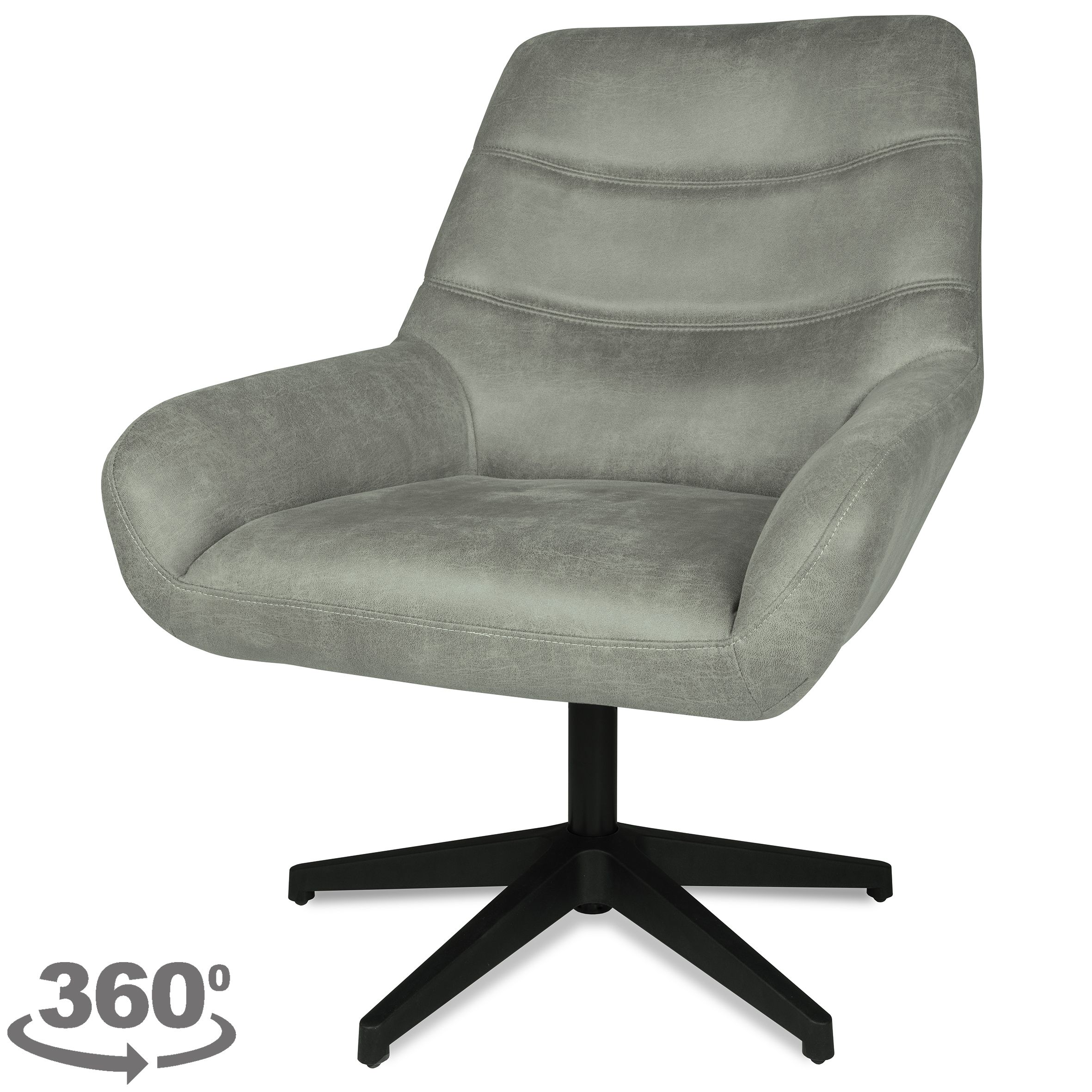 Draaifauteuil - Chicago Grey Toma B73 x D76.5 x H95.5 cm
