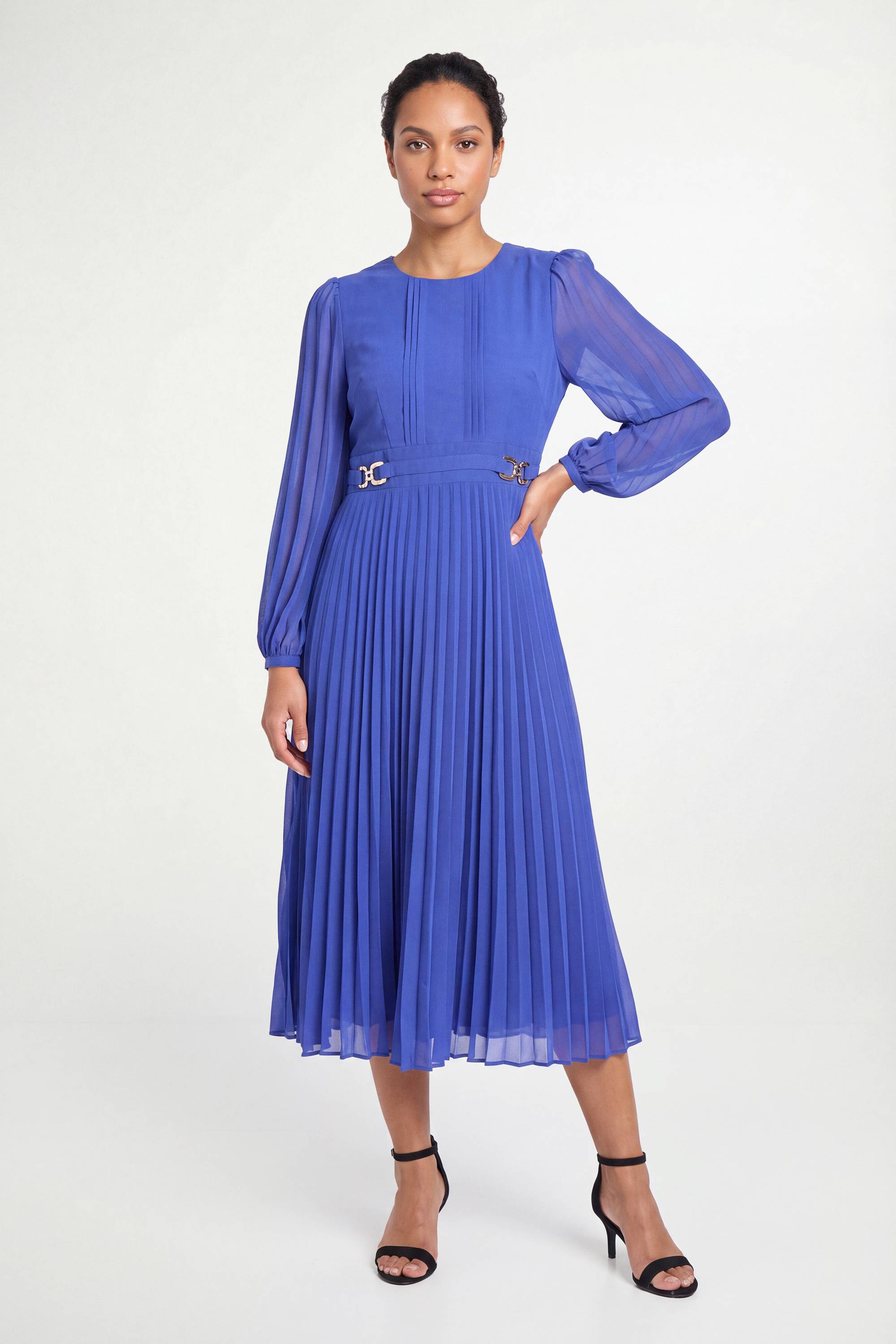 Wallis Robe Midi Plissée Avec Boucle Petite