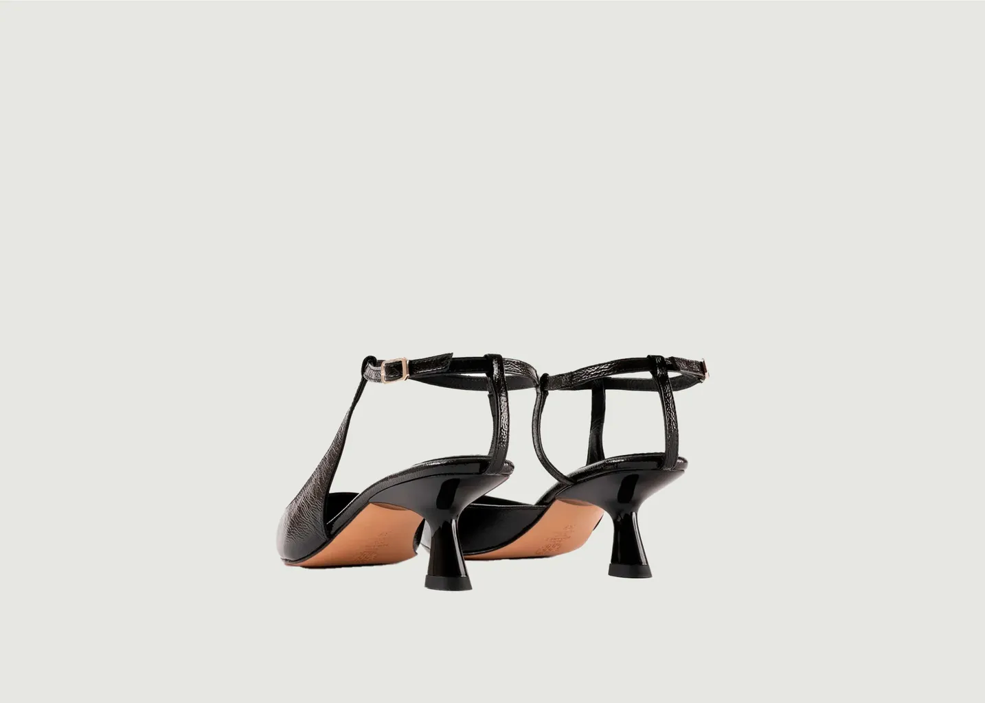 Sandales en cuir verni à bout fermé à talons Camelia Souliers Martinez