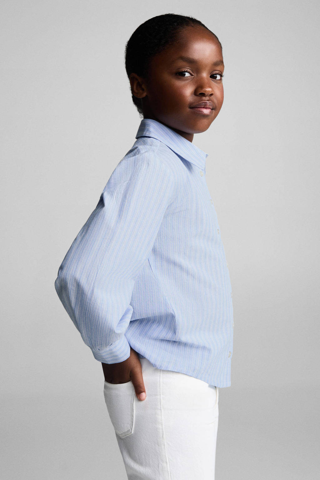 Mango Kids gestreepte blouse blauw