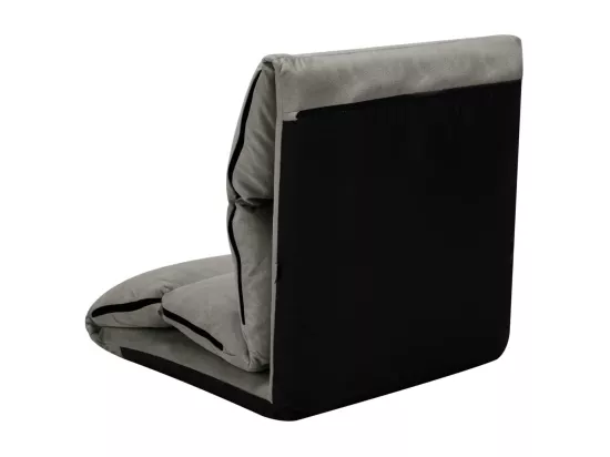 Prolenta Premium - Chaise pliable de sol Gris foncé Microfibre