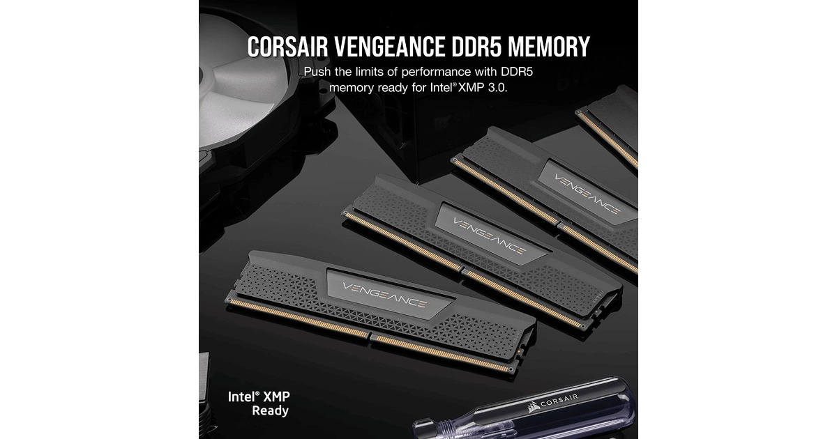 Corsair64 GB DDR5-5600 Kit werkgeheugen  (Zwart, CMK64GX5M2B5600C40, Vengeance, XMP)