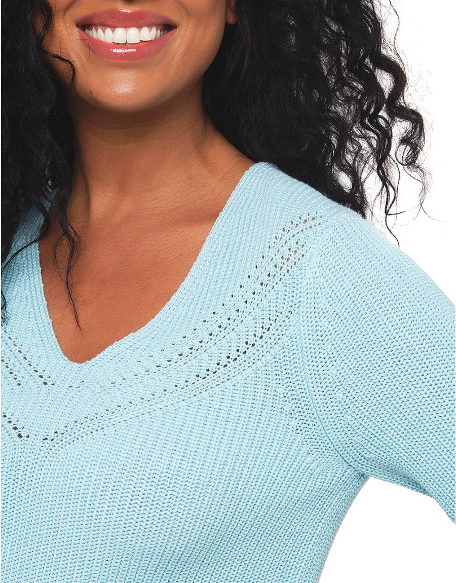 Pull bleu ciel irisé