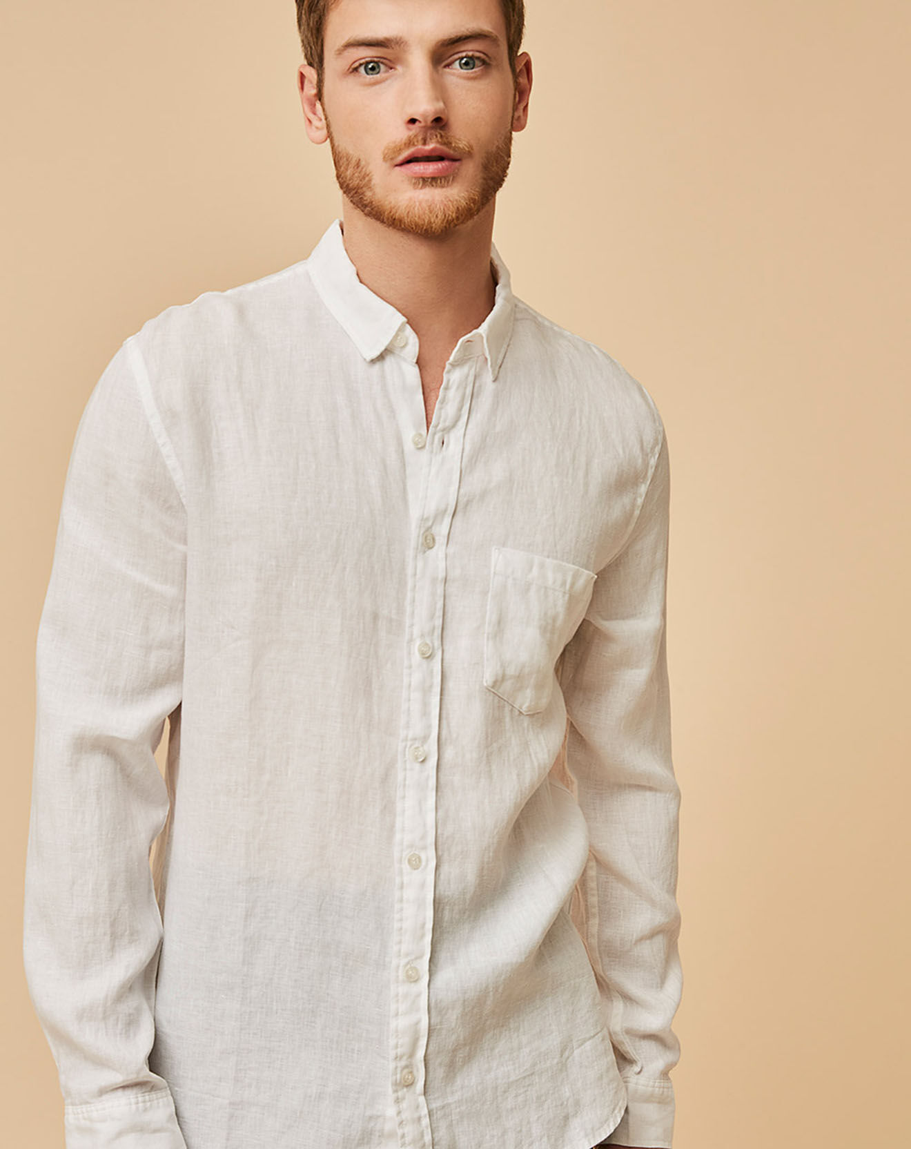 Harris Wilson Chemise Slim Fit 100% Lin Bernardin blanche