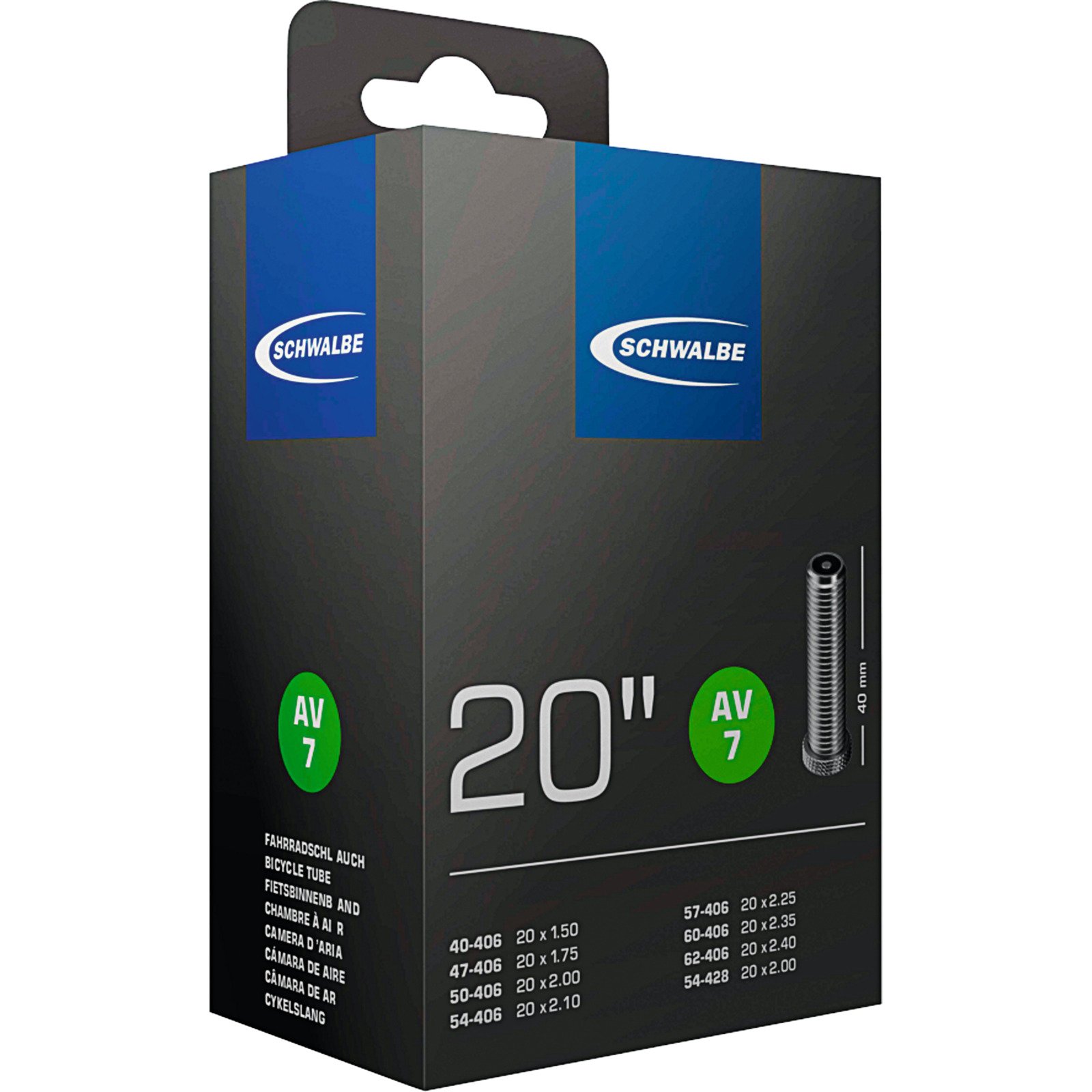 Schwalbe Fahrradschlauch AV7 20x1.50-2.50 40 mm