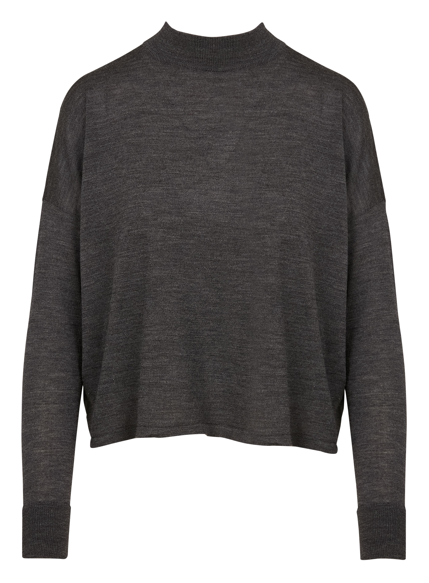 MASSA - Pull ample col montant en laine mérinos | Gris