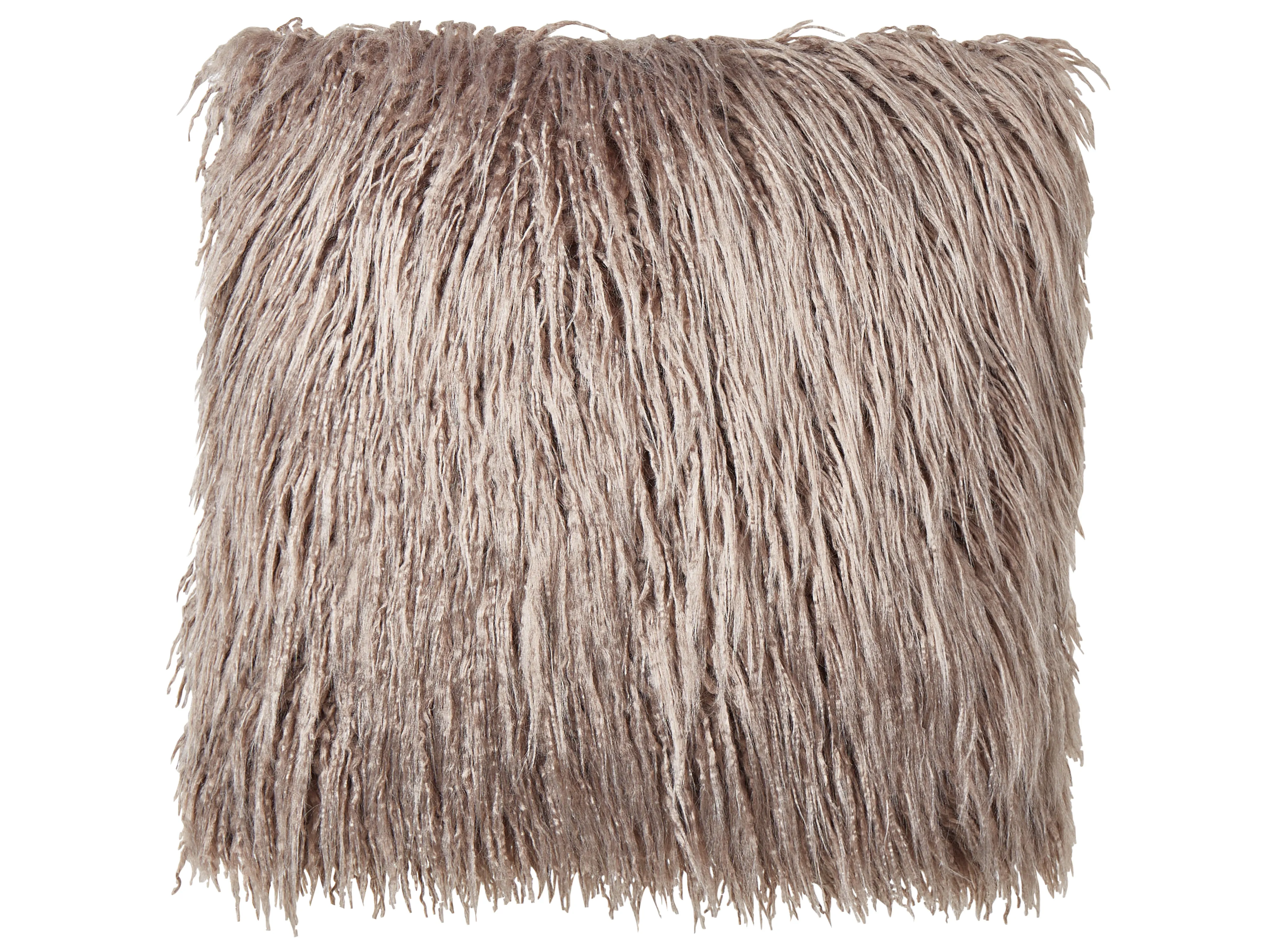 Set van 2 sierkussens COROKIA Nepbont 45 x 45 cm Beige effen