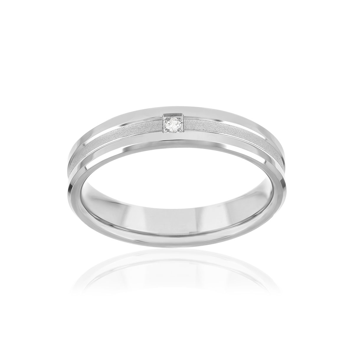 Alliance or 750 blanc diamants