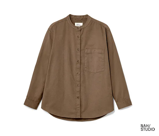 NAH/STUDIO Hemdbluse | nachhaltige Baumwolle, hazelnut