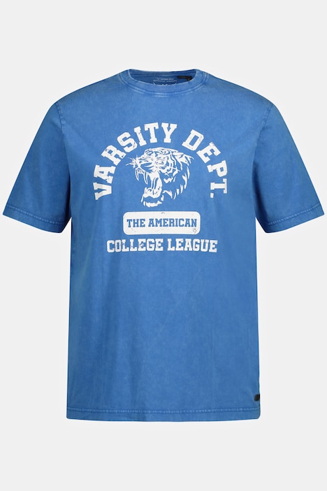 T-Shirt, Halbarm, Vintage Look, Varsity Print, Rundhals, bis 8 XL