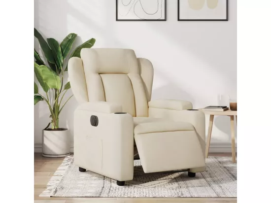Fauteuil inclinable électrique Crème Tissu