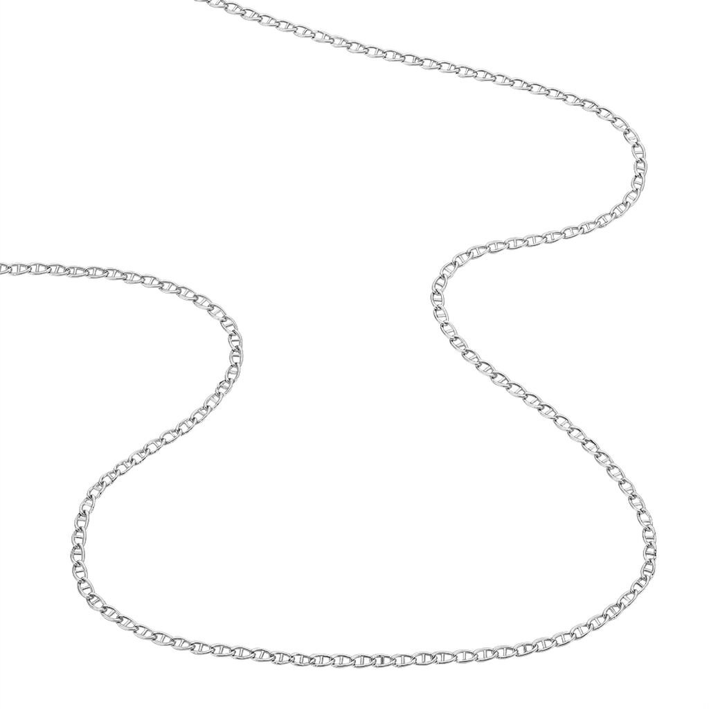 Chaîne Dahbia Maille Marine Plate Or Blanc