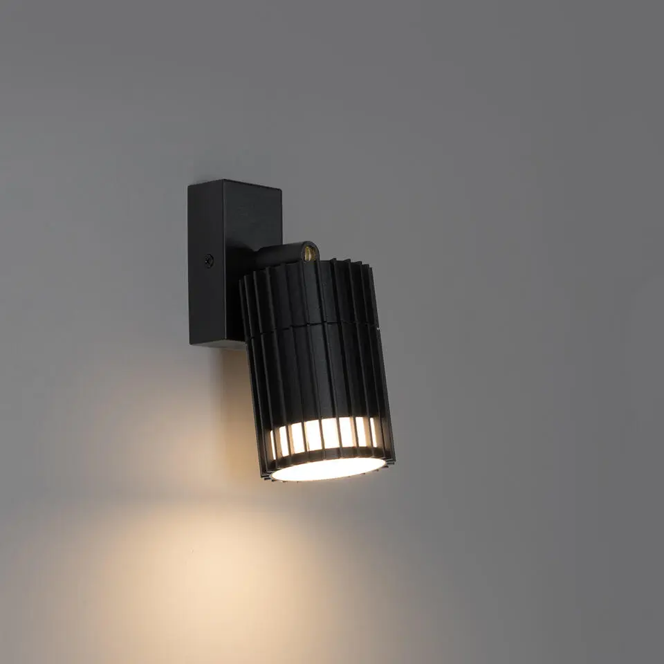Qazqa plafondlampen buiten boris zwart gu10