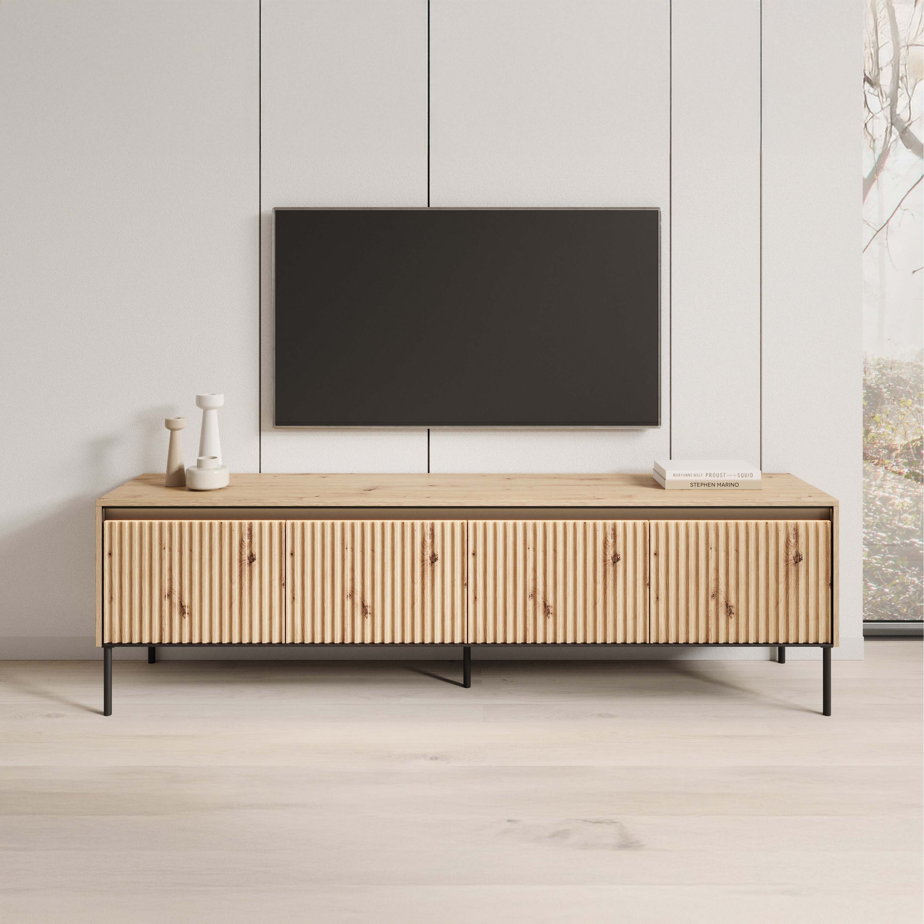 Meubella - TV-Meubel Timoteo - Eiken - 193 cm