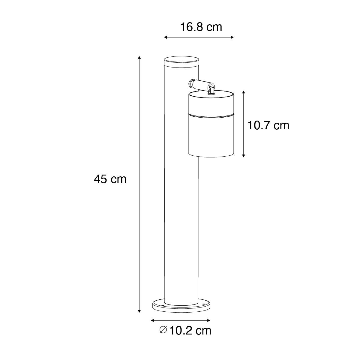 Buitenlamp zwart 45 cm AR70 verstelbaar IP44 - Solo