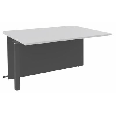 Banque d'accueil Module intermédiaire PMR OLA - L100 x H72,5 x P115 cm - structure carbone, plateau blanc perle