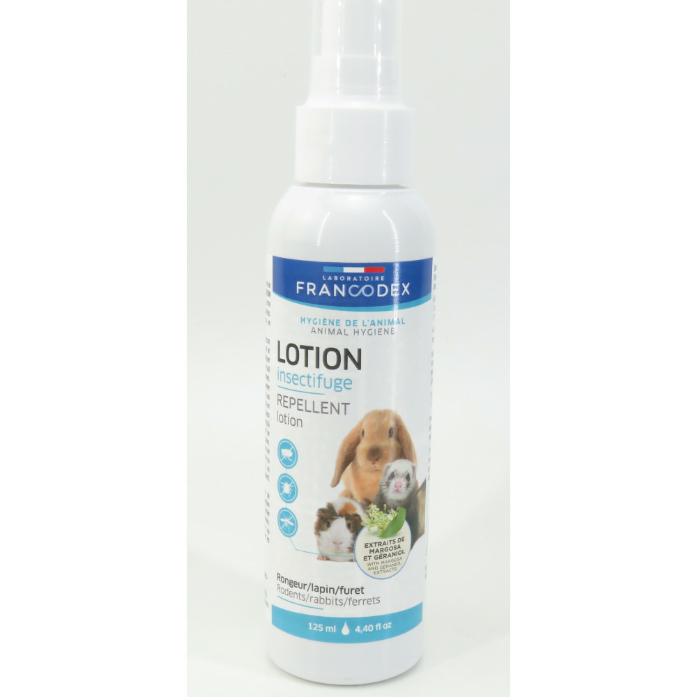 Lotion insectifuge pour rongeur, lapin, furet 125 ml.