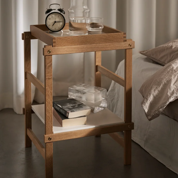 Design House Stockholm - Frame Regal high, 117 x 39 x 132,8 cm, Eiche / weiss