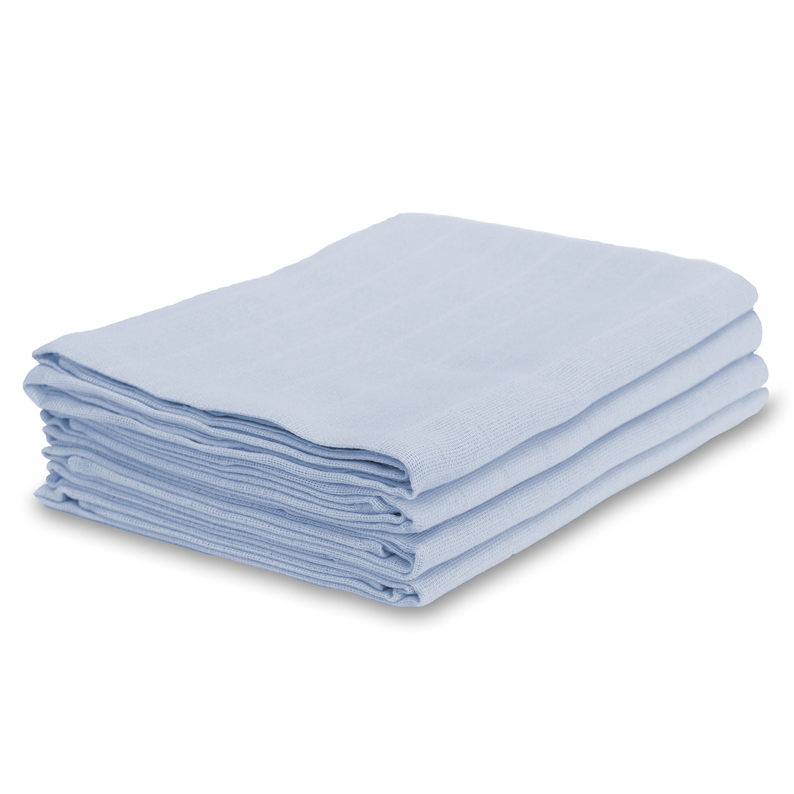 4er-Pack Mullwindeln - hellblau - Baumwolle - 80x80 cm