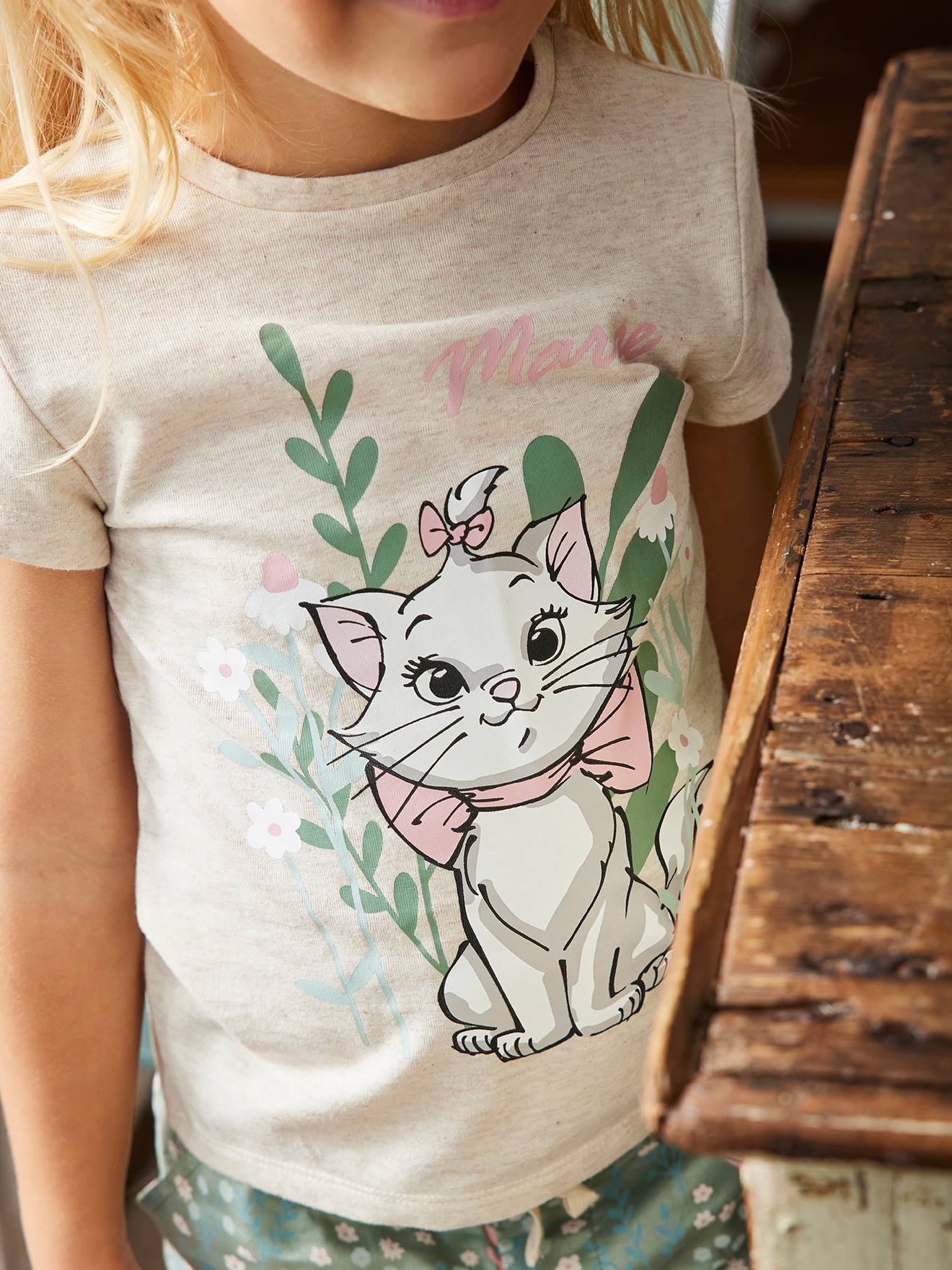 Conjunto de 2 peças DS Marie The Aristocats® em bege claro com estampas lisas.