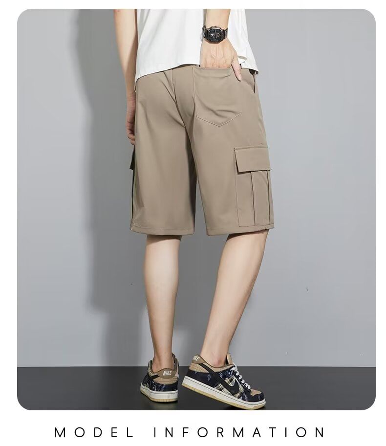 Antaeus - Mid Rise Plain Cargo Shorts