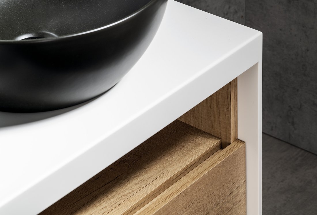 Sapho Viera wastafelonderkast eiken/mat wit 120x44x50cm