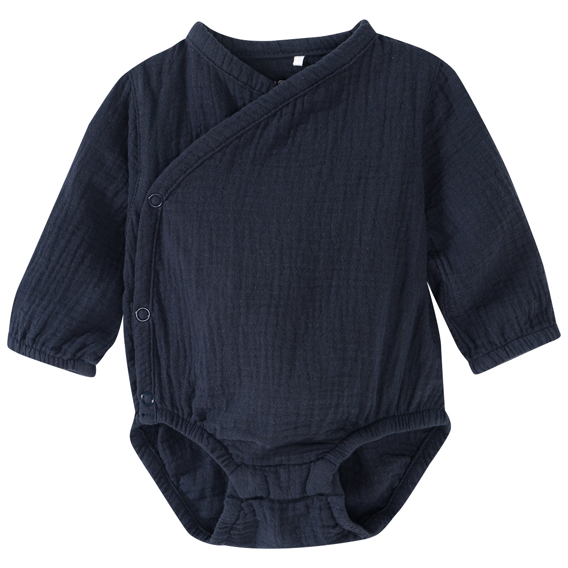 Topomini Pure Collection Baby Wickelbody aus Musselin dunkelblau