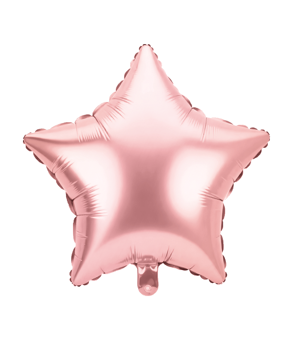 Ster Helium Ballon Roze Met Rietje Leeg 46cm