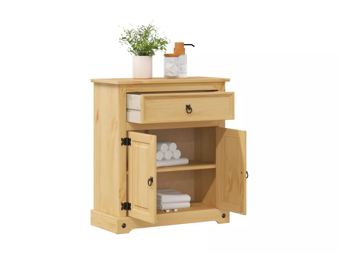 Armoire de salle de bain Corona 70x33x80 cm bois de pin massif