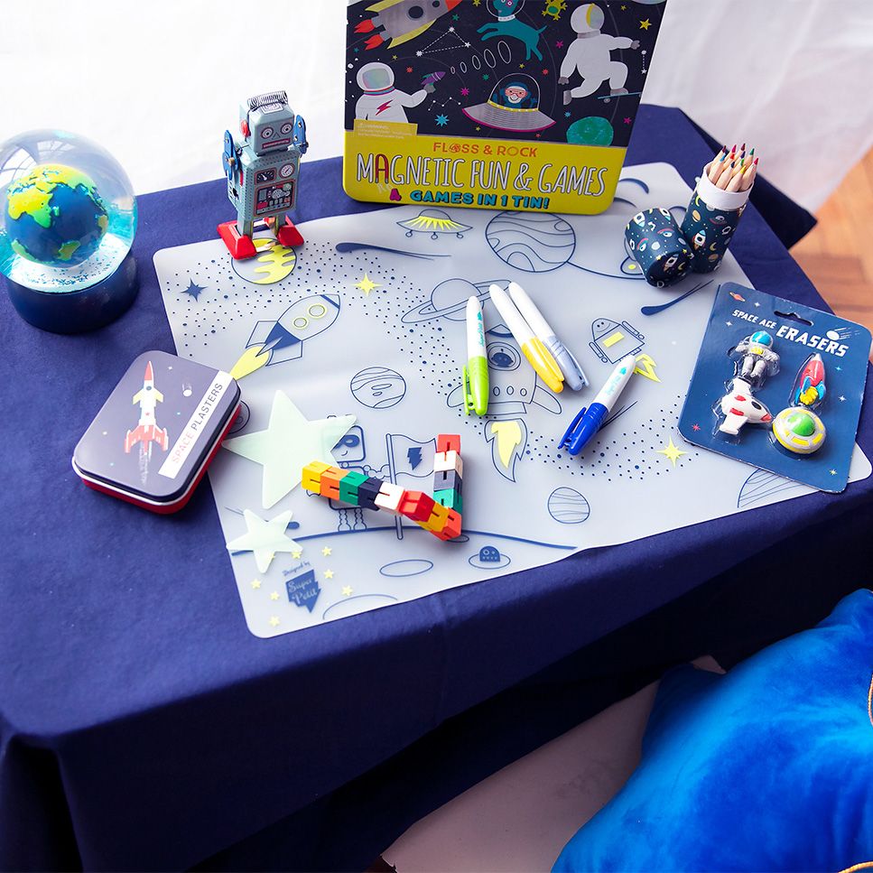 Set de table en silicone à colorier Espace Super Petit