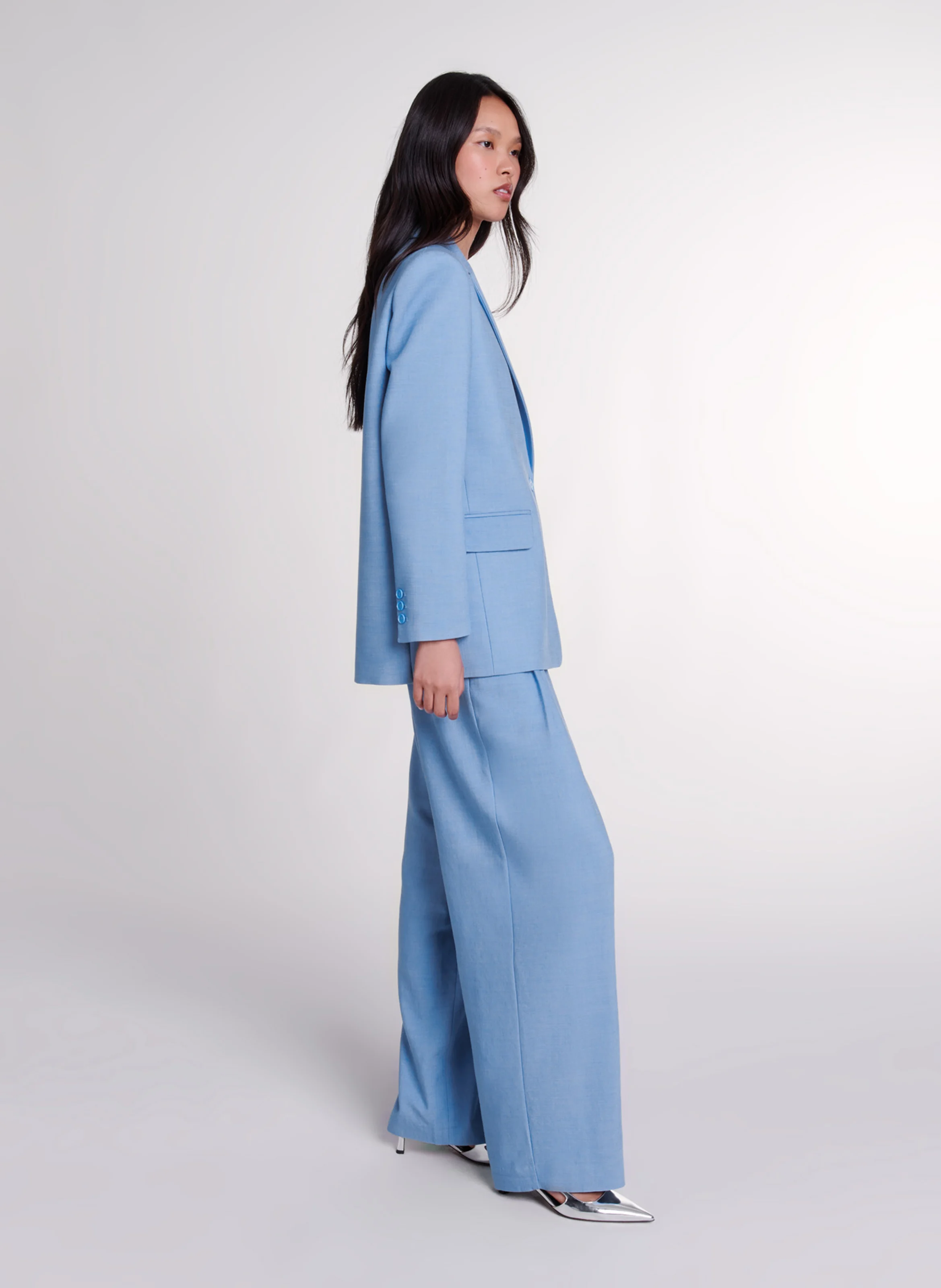 Veste de tailleur droite | Bleu