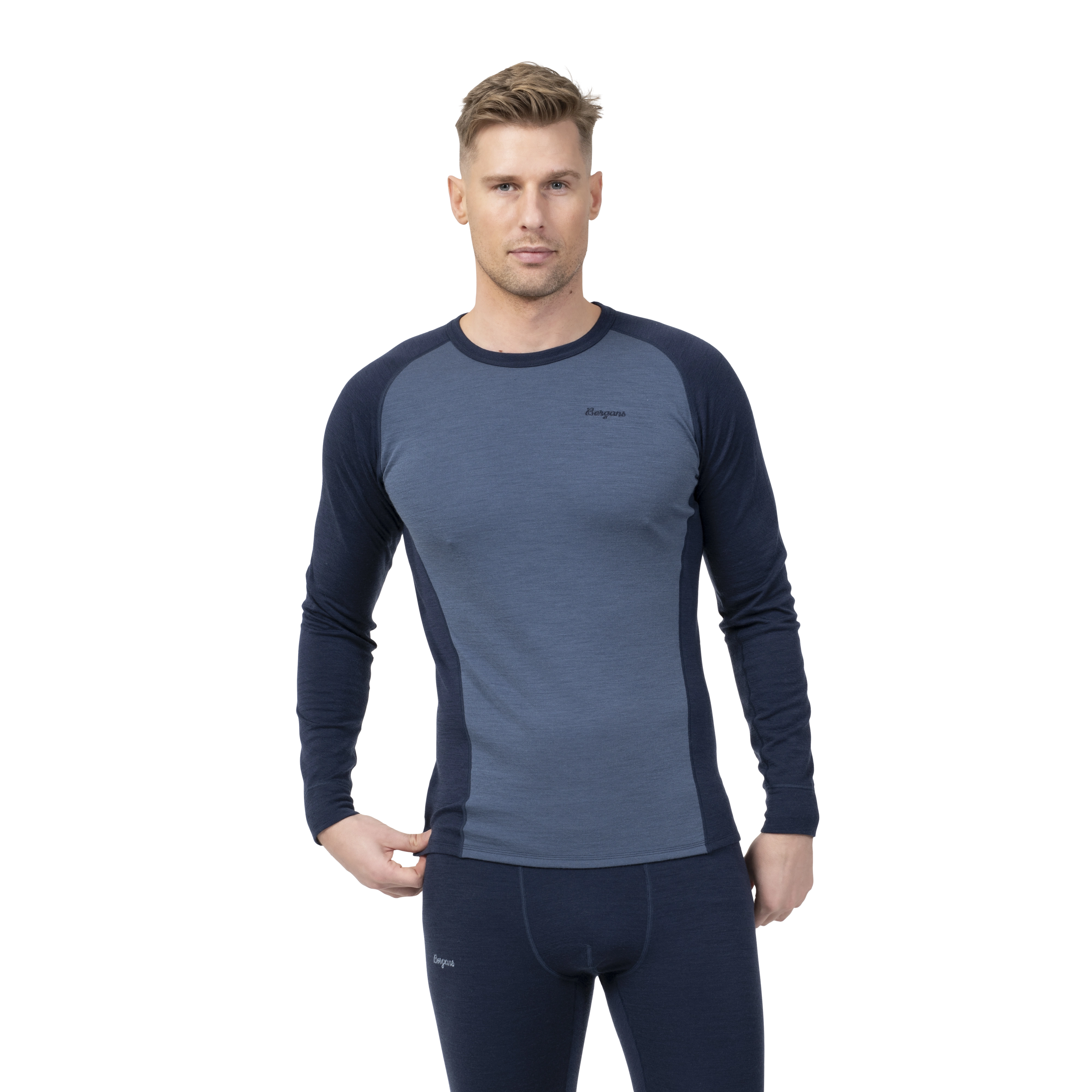 Inner:Dual Merino Long Sleeve Men Granite Blue / Navy Blue