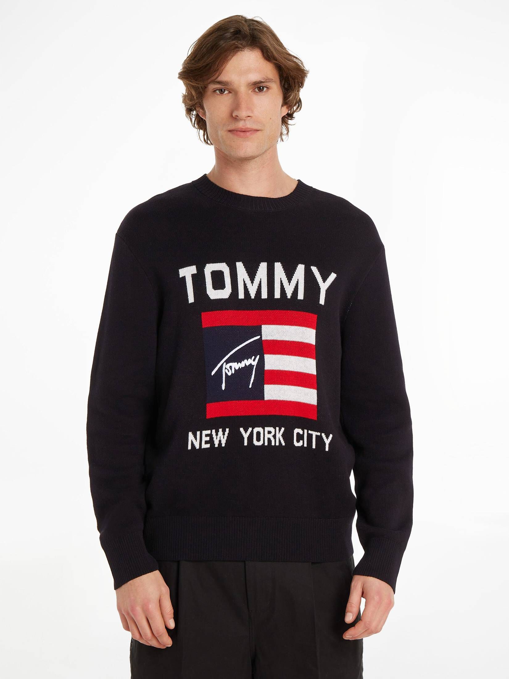 Tommy Jeans| Herren Sweatshirt ATHLETIC FLAG SWEATER Relaxed Fit