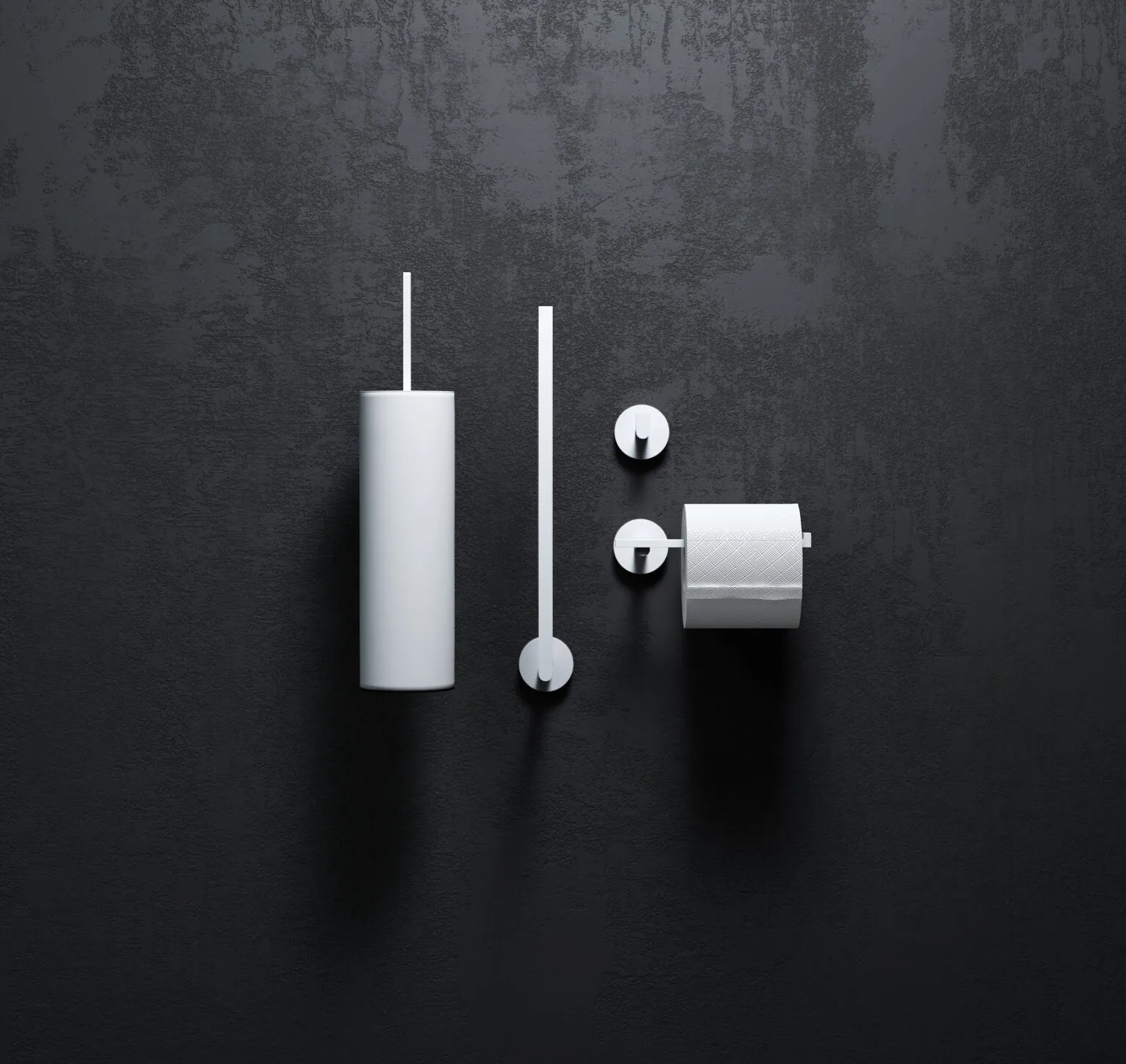 Clou Flat toiletaccessoireset wit mat