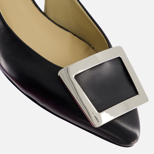 Linea Zeta Slingback Ballerina's zwart Leer