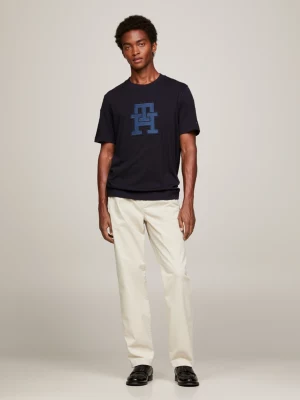 Camiseta com aplique de monograma TH