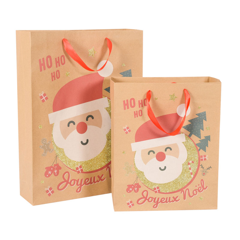 Sac cadeaux 'Tête Père Noël'