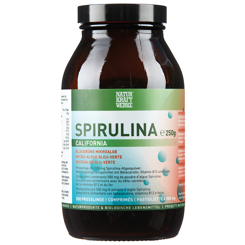 NATURKRAFTWERKE Spirulina California Presslinge à 500mg<br>500 Stück, Tablette
