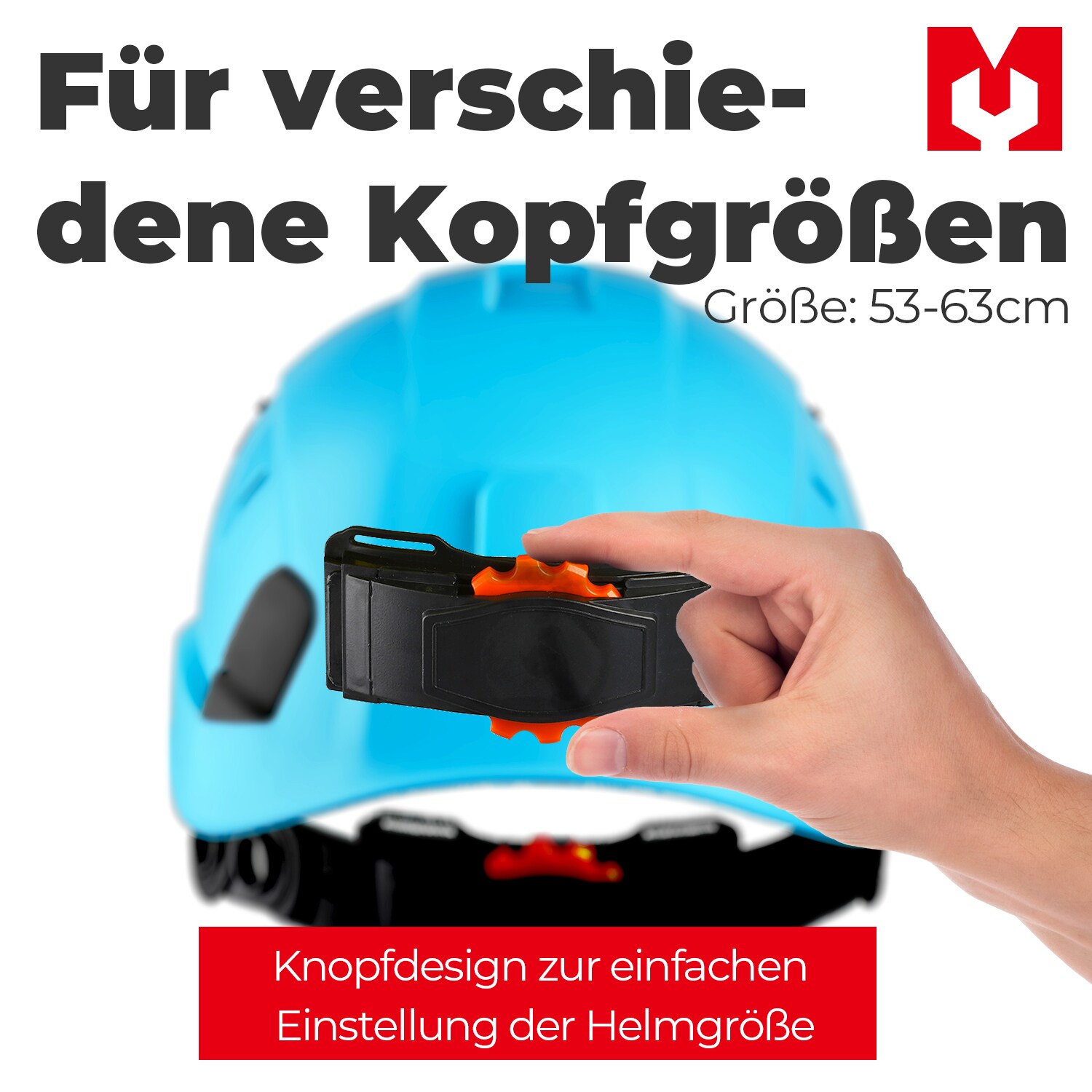 Mustbau Sicherheitshelm-Set - Schutzhelm mit Schutzbrille, Verstellbarer Kopfriemen von 53 bis 63 cm