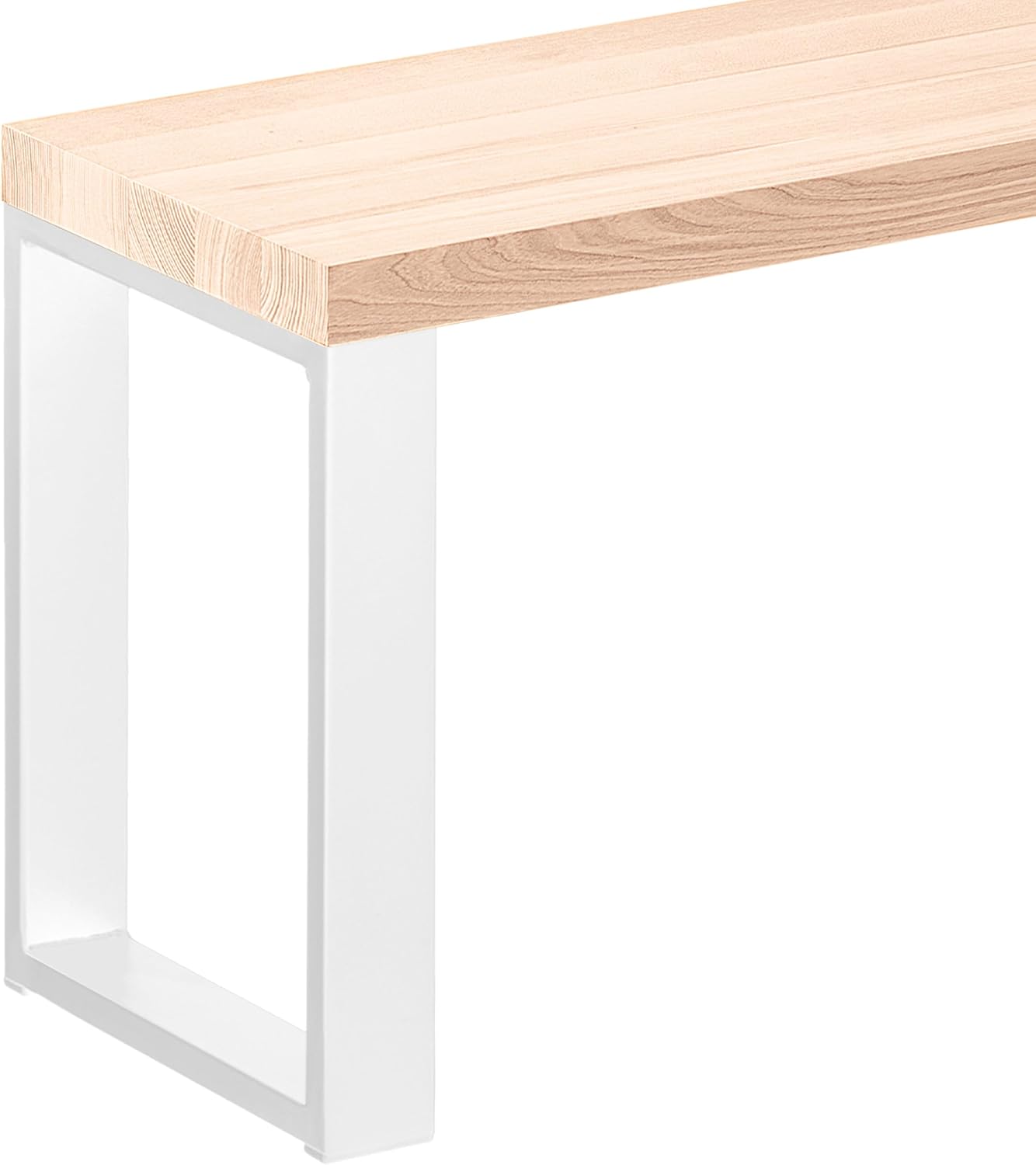 LAMO Manufaktur Sitzbank Flur Holzbank 30x160x47 cm, Möbelfüße Simple Weiss/Roh, LSB-01-A-001-160-9016S