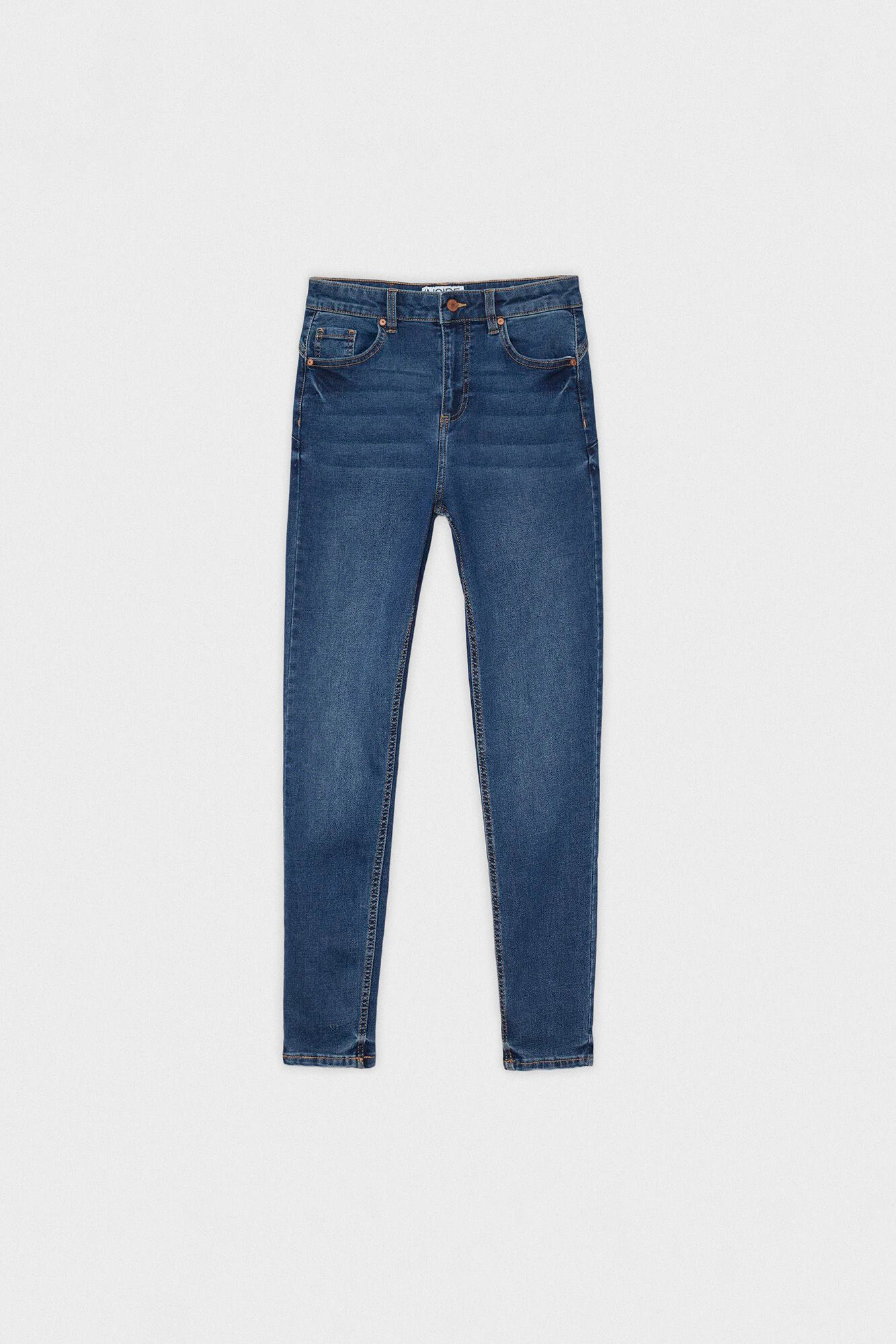 Calça jeans skinny push-up de cintura média