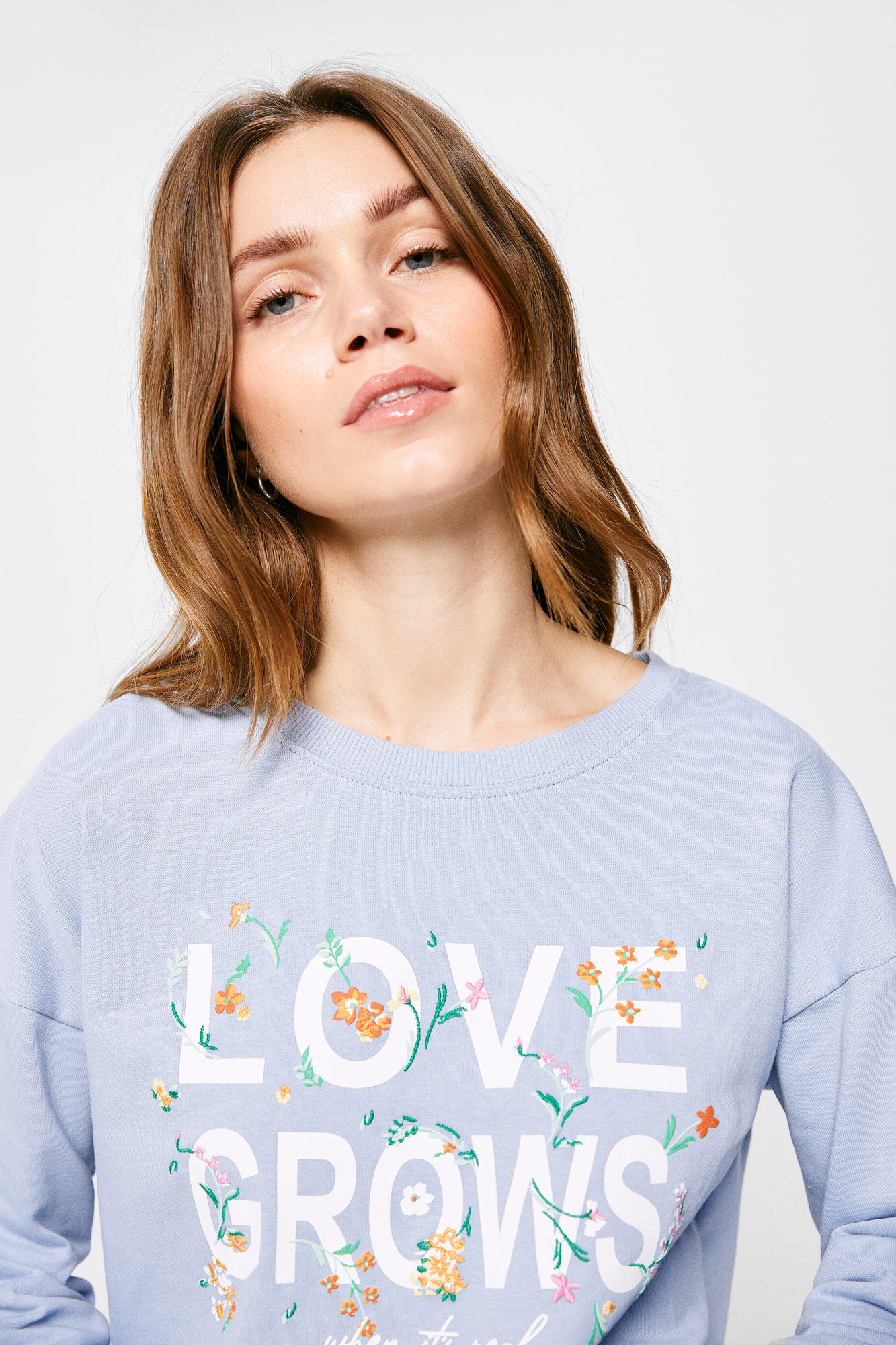 Moletom Love Grows - azul médio