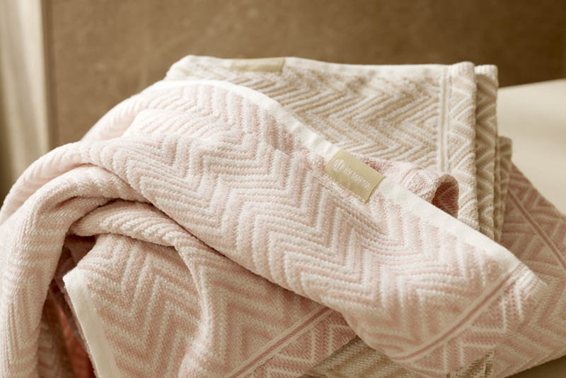 Marna hamp zigzag håndkle 50x90 beige