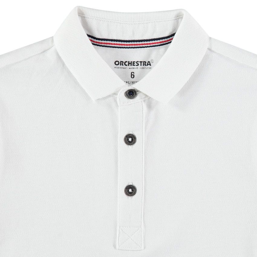 Polo manches courtes uni en coton bio - Blanc