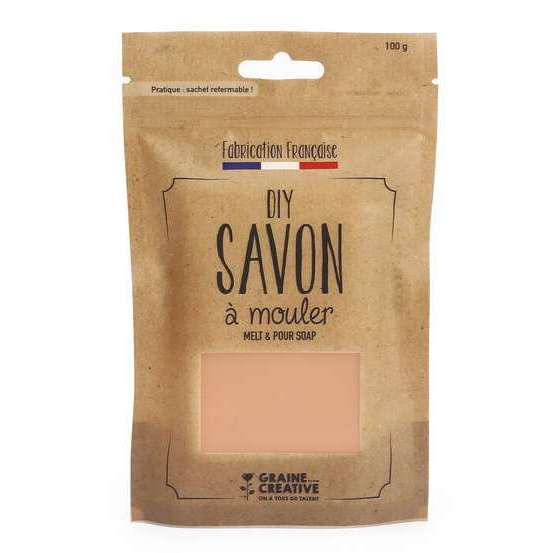 Pain de 100 g de savon opaque corail