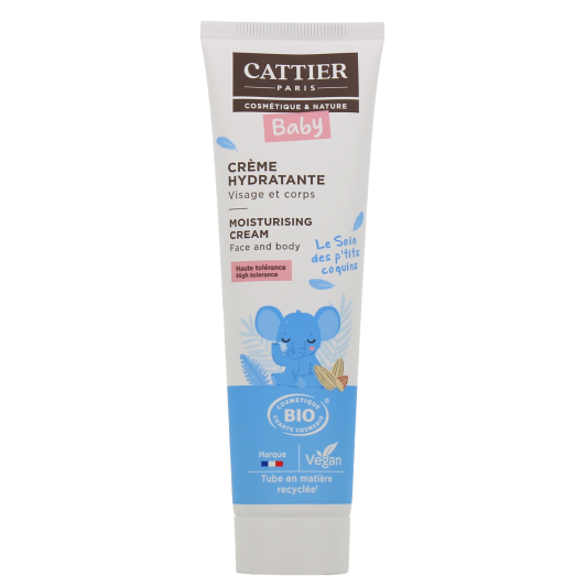 Cattier Bébé crème hydratante visage et corps - Soin hydratant bio