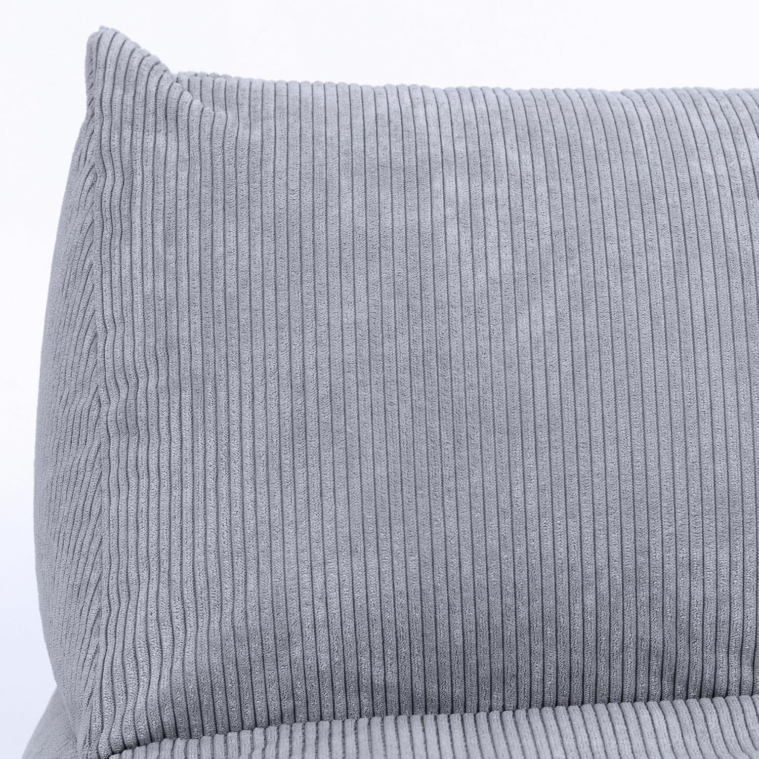 Icon Tetra Sitzsack und Hocker, Modular Sofa für Erwachsene, Dunkelgrau, Flauschiger Cordstoff, 2 Sitzer Ecksofa, Bequemer Bean Bag Sofa mit Füllung, Relaxsessel, Lounge, Wohnzimmer Möbel