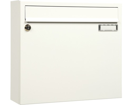 MEFA brievenbus, gepoedercoat staal, BxHxD 370/330/110 Sonata, met 1 naamplaatje, wit