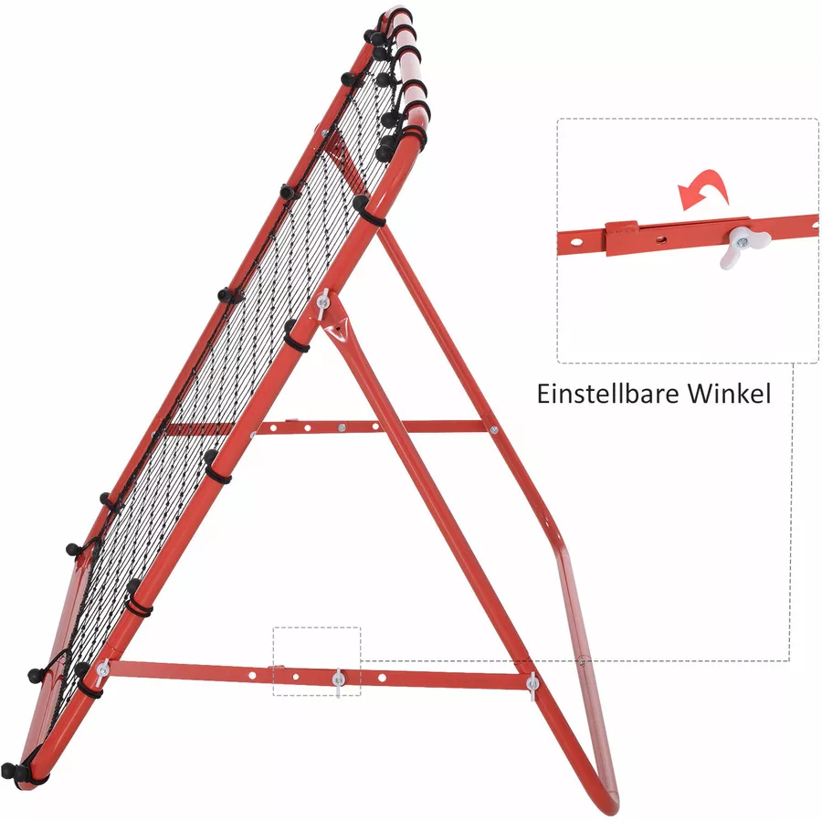 HOMCOM Fußball Rebounder mit verstellbaren Winkeln rot